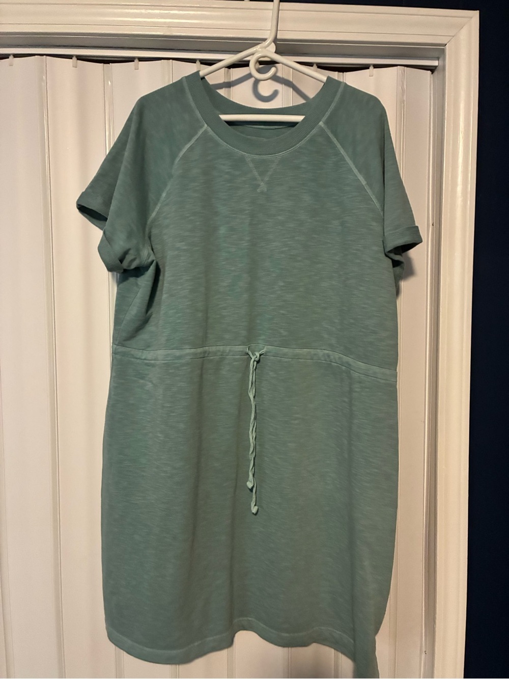Sonoma Seafoam Drawstring Short Sleeve Mini Dress